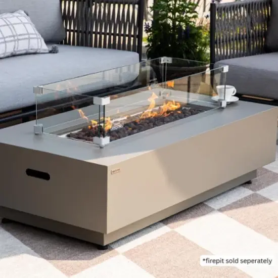 Sol Living Fire Pit Table Tempered Glass Heavy Duty Firepit Accessory Wind Screen, Clear image {1}