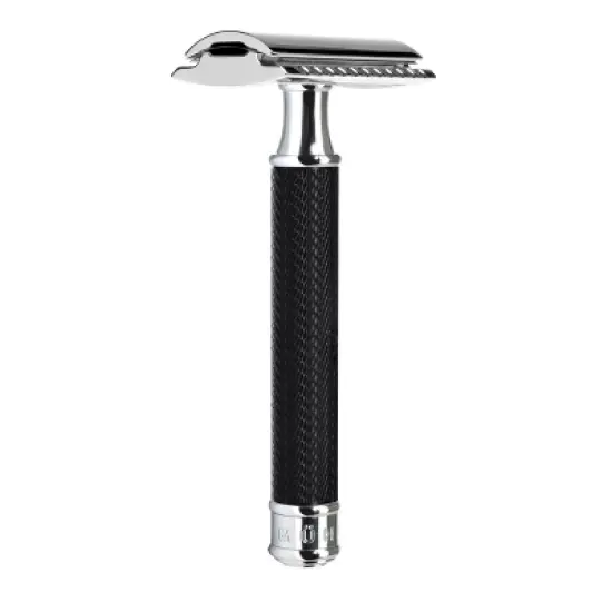 M&Uuml;HLE TRADITIONAL Black/Chrome Safety Razor (Closed Comb) image {1}