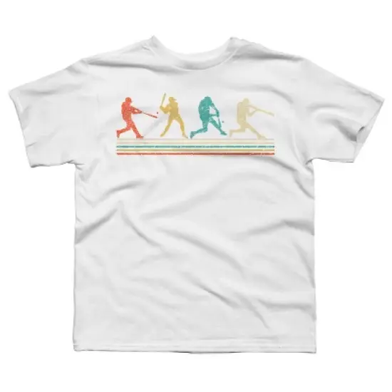 Boy's Design By Humans Vintage Distressed Baseball Swing By LuckyCharm99 T-Shirt image {9}