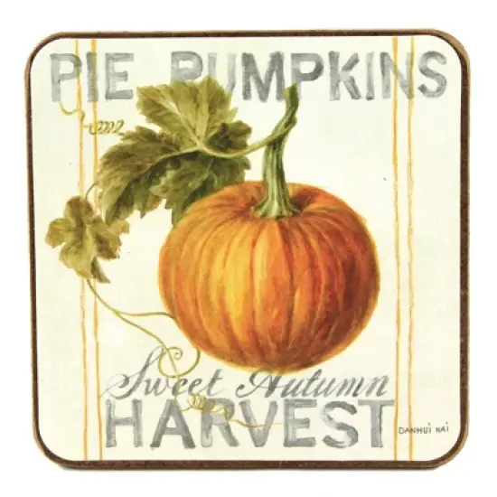 Tabletop 4.0 Inch Pumpkin Patch Coasters Halloween , Halloween Drink Harvest (4PC) image {2}