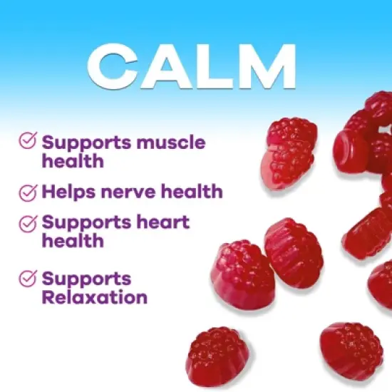 Magnesium Gummies Supplement - High Absorption Magnesium Citrate Supplement Adults & Kids, Calm Magnesio Gummy - 120 Gummies By Nature's Nutrition image {5}