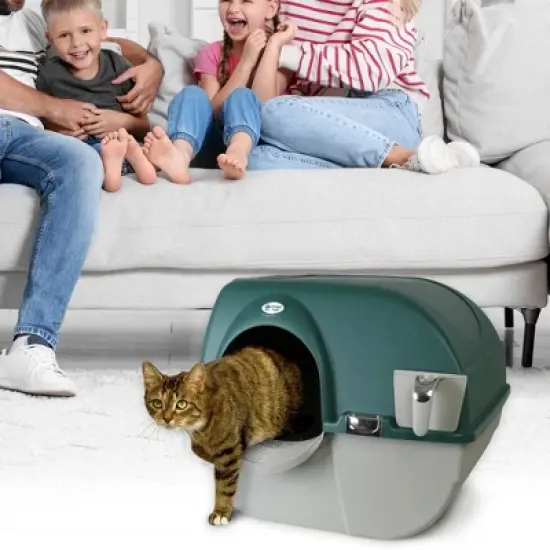 Omega Paw Roll 'n Clean Plastic Indoor Outdoor Automatic Self Cleaning Litter Box image {4}