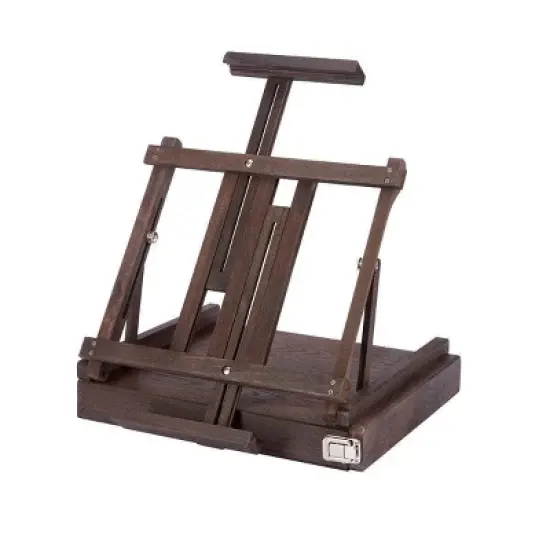 Kingart Wooden Tabletop Easel w/Metal Storage - Espresso image {2}