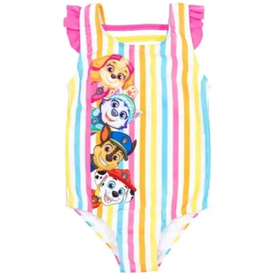 Nickelodeon Paw Patrol Skye Chase Rubble Girls One Piece Bathing Suit Rash Guard Tankini Top Bikini Bottom and Skort 5 Swimsuit Set Little Kid to Big Kid image {2}