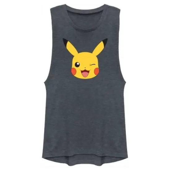 Junior's Pokemon Pikachu Wink Face Festival Muscle Tee image {4}