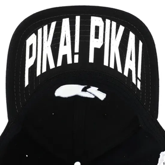 Pokemon Anime Cartoon Pikachu Embroidered Character Black Snapback Hat image {5}