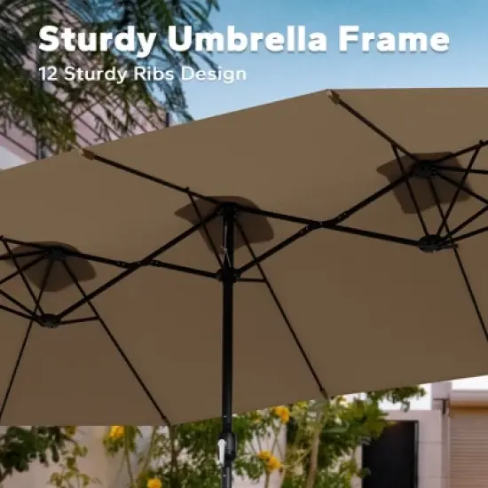 UPTION Double-sided Outdoor Patio Umbrella image {5}