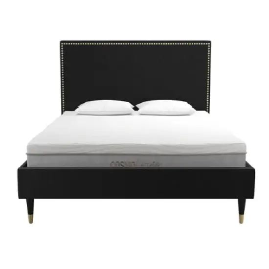 Audrey Velvet Upholstered Bed - Cosmoliving image {5}