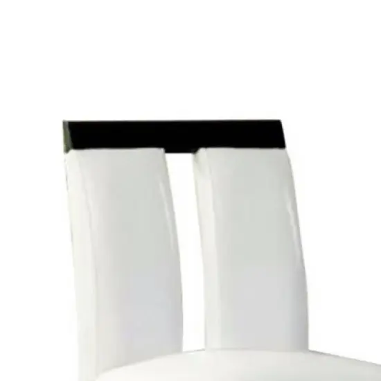 Set of 2 Contemporary Barstools White/Black - Benzara image {1}