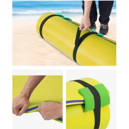 GustoWave Lily Pad Floating Mat for Lake & Pool, 9' Extra Large Floating Water Mat, 3-Layer Tear-Resistant XPE Foam Suitable for Adults, Yellow image {3}