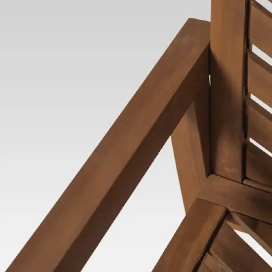 3pc Slatted Chevron Acacia Wood Patio Chat Set - Saracina Home image {5}