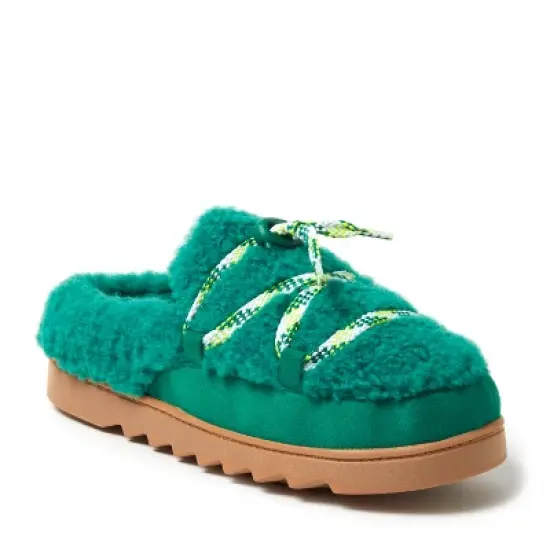 Dearfoams Women's Giselle Lace Up Teddy Clog Slipper image {7}