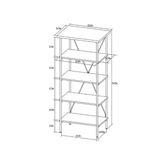 Wood and Metal Media Tower Bookcase Natural - Room Essentials&trade; image {5}