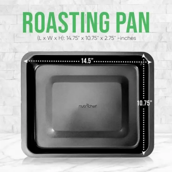 NutriChef 10&rdquo; Non Stick Loaf Baking Pan, Deluxe Gray Carbon Steel image {1}