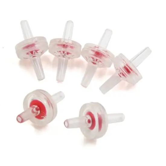 Unique Bargains Plastic Non Return Check Valves Aquarium Air Pump Accessories Red Clear 6 Pcs image {3}