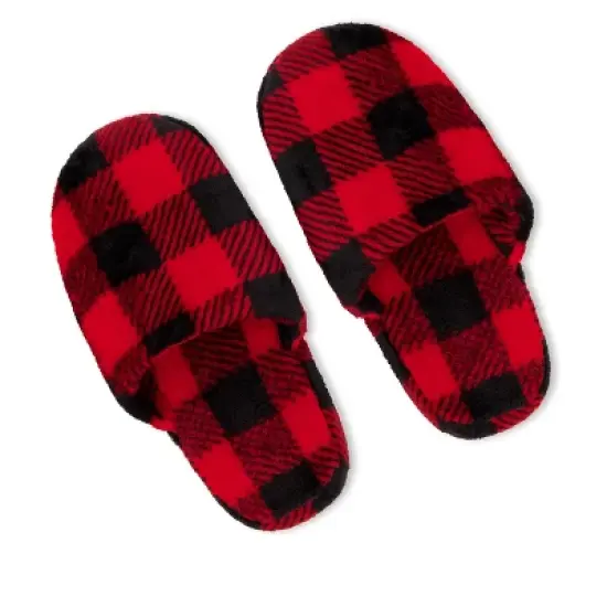 Sleep On It Boys Red Buffalo Plaid Plush Fleece Shawl Collar Robe with Matching Slippers image {6}