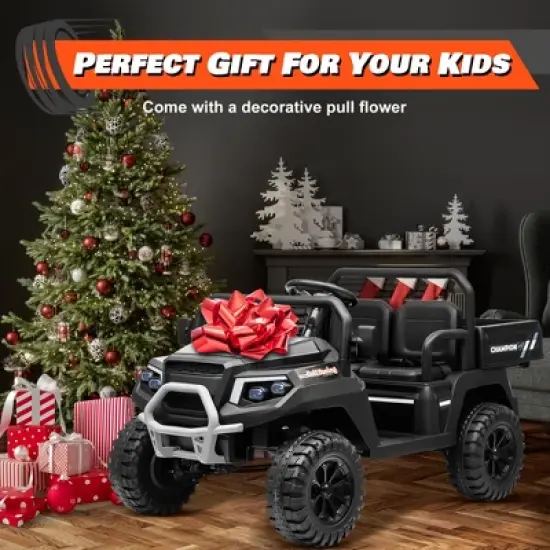 JOYRACER 24V 4WD Ride on Car w/800W Motors, 2 Seater, 2.4G Remote Control, 4 Wheeler, Pop Music, LED Light, 24 Volt Ride on Toys for Big Kids image {8}