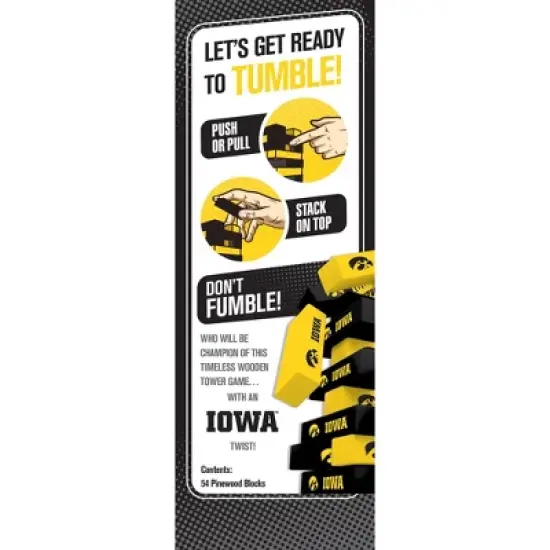 MasterPieces Real Wood Block Tumble Towers - NCAA Iowa Hawkeyes image {3}