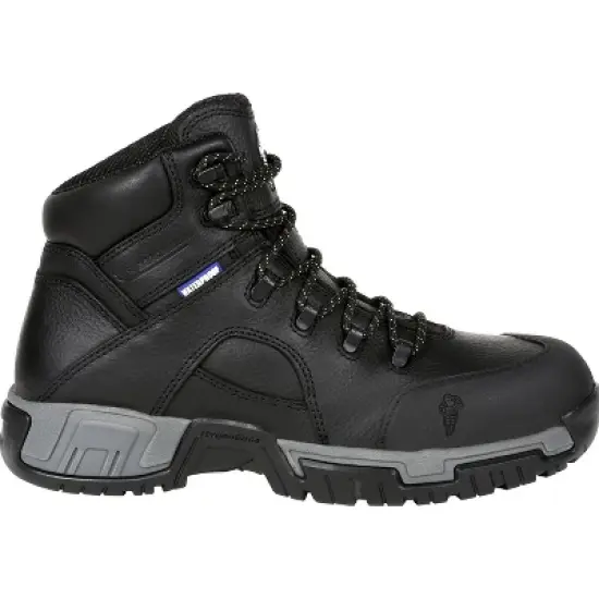 Men's Michelin HydroEdge Steel Toe Puncture-Resistant Waterproof Work Boot, XHY866, Black, Size 12 image {6}