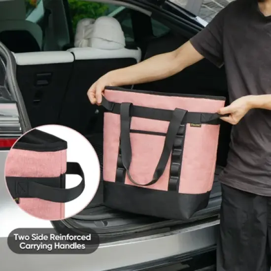 HOMLUX Large Leakproof Coolers Soft Tote Bags, Collapsible, Insulated, Gray image {4}