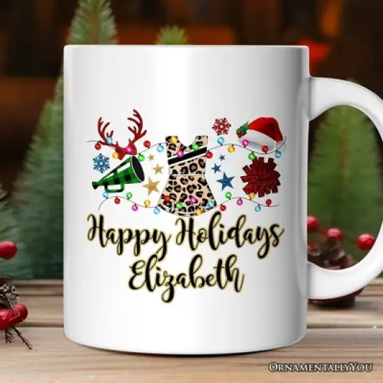 Cheerleader Buffalo Plaid Christmas Mug, Cheer Mom Gift (Non-Custom Only)| OrnamentallyYou image {3}