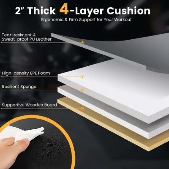 Costway 660LBS Heavy Duty Flat Weight Bench for Multipurpose Full Body Strength Training image {7}