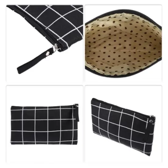 Unique Bargains Women's Durable Lattice Large Cosmetic Bag 1 Pc image {2}