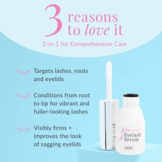 DHC 3-in-1 Eyelash Serum for Lashes, Roots and Eyelids - 0.80 fl oz image {4}