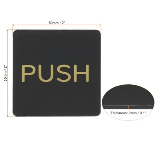 Unique Bargains Square Self-Adhesive Decor Store Business Push Pull Door Sign 8 Pcs image {1}