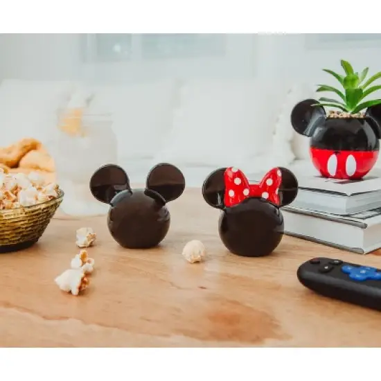 Silver Buffalo Disney Mickey and Minnie Mouse Ceramic Salt and Pepper Shakers | Set of 2 image {2}