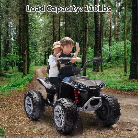 2-Seater Kids ATV Ride-On, 24V Electric Quad 4 Wheeler with 800W Motors, 7Ah Battery, Bluetooth image {6}