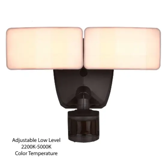 VAXCEL Zeta 2 Light LED Outdoor Motion Sensor Adjustable Security Flood Light Bronze image {14}