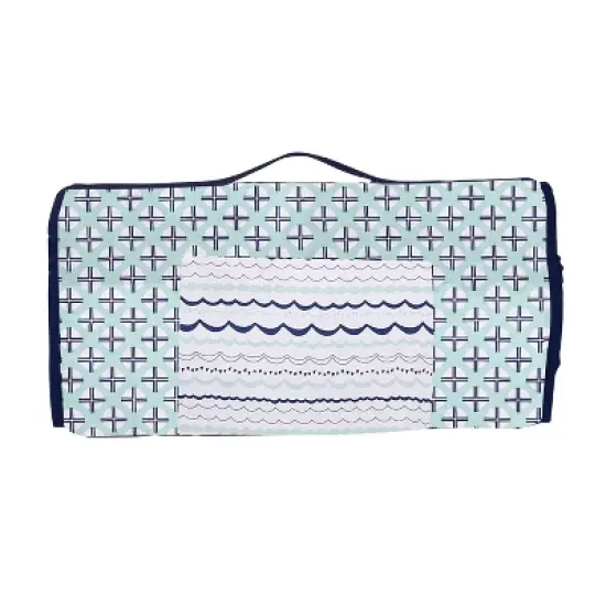 Bacati - Noah Mint Navy Toddler Nap Mat image {1}