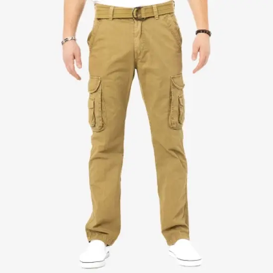 X RAY Men's Belted Classic Fit Cargo Pants image {9}
