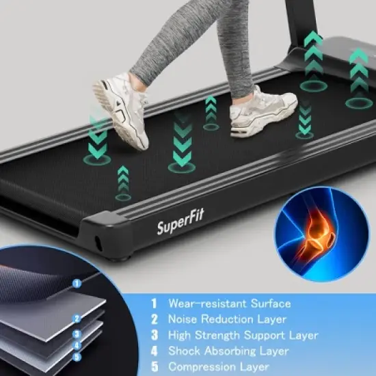 SuperFit 2.25HP Electric Treadmill Running Machine w/App Control for Home Office image {5}