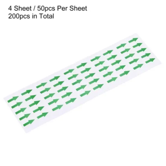 Unique Bargains Industrial Work Inspection Indicator Long Arrow Self-Adhesive Labels 0.8" x 0.4" Green 4 Sheets image {2}