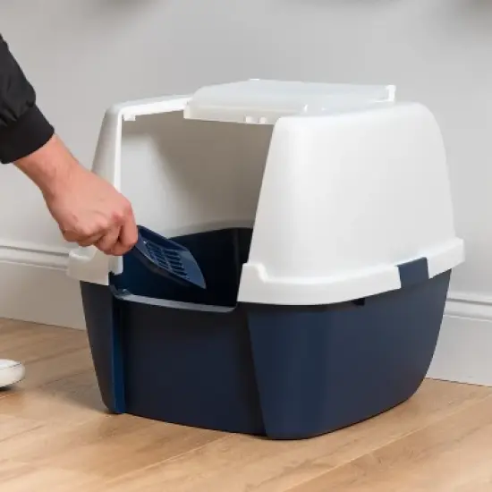 IRIS USA Hooded Cat Litter Box image {4}