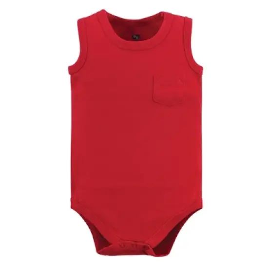Hudson Baby Infant Boy Cotton Sleeveless Bodysuits 5pk, Captain image {5}