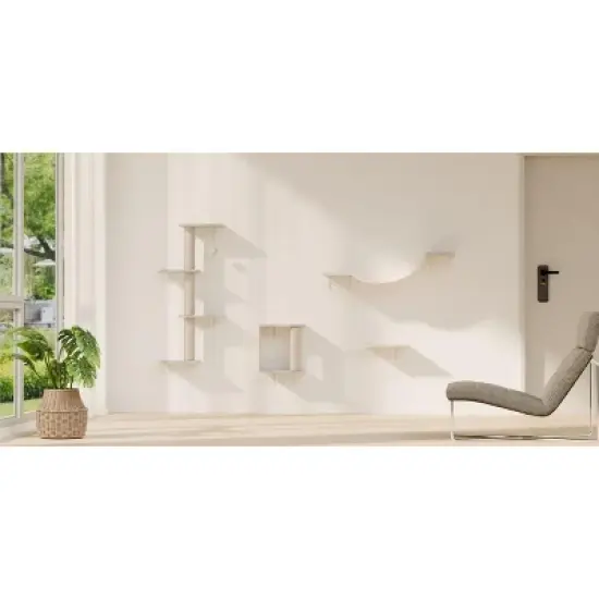 Racxily 4pcs Modern Wall-Mounted Cat Furniture image {3}