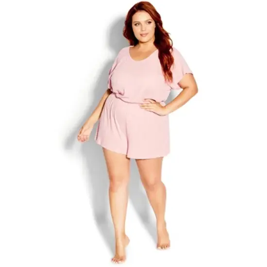Women's Plus Size  Greta Romper - blush | CITY CHIC image {7}