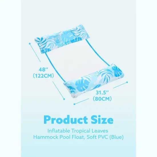 Joyfy Pool Floats, Inflatable Pool Water Hammock Floaties for Adults, 4-in-1 Multi-Purpose Pool Float Lounger for Lake Beach image {5}