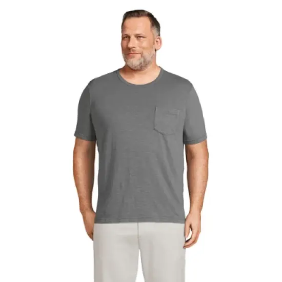 Lands' End Men's Short Sleeve Garment Dye Slub Pocket Tee image {8}