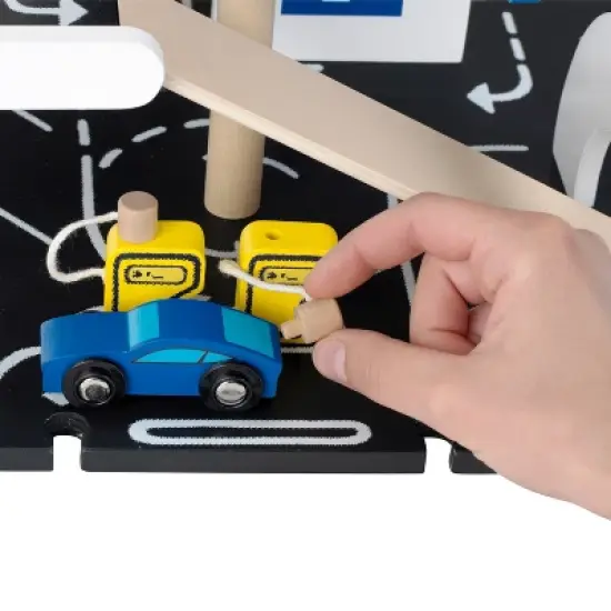 Theo Klein Michelin Car Service Mechanic Station Kids Wooden Toy Playset with 1 Play Car, Screwdriver, and Tires for Ages 3 and Up image {4}