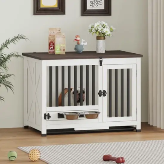 33-Inch Dog Kennel Portable Solid Wood Dog Cage image {6}