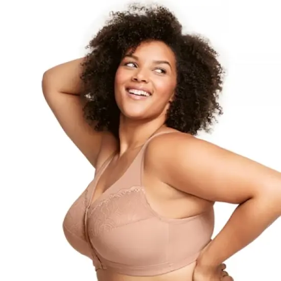 Glamorise Womens MagicLift Natural Shape Front-Closure Wirefree Bra 1210 Cappuccino image {2}
