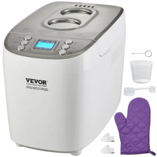 VEVOR Bread Maker, 15-in-1 3LB Dough Machine, Nonstick Ceramic Pan Automatic Breadmaker with Gluten Free Setting, Digital, Programmable image {8}