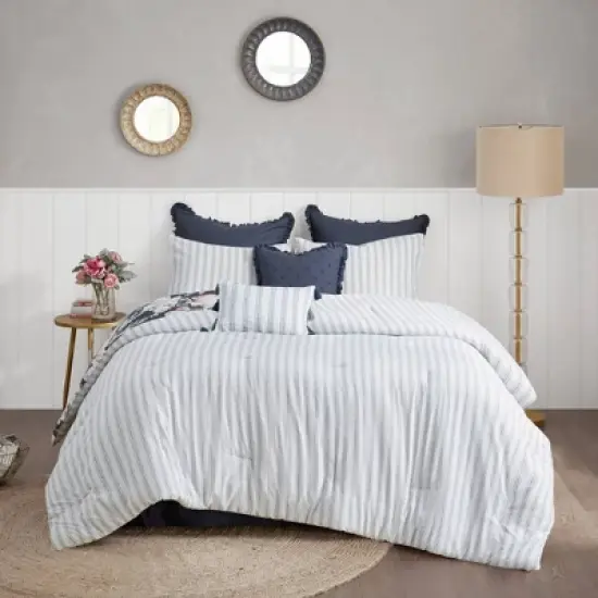 Sorrel 8pc Cotton Printed Reversible Comforter Set image {3}