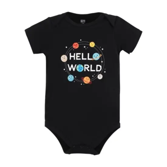 Hudson Baby Cotton Bodysuits, Happy Planets image {2}