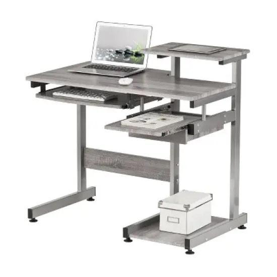 Complete Computer Workstation Desk Gray - Techni Mobili image {10}