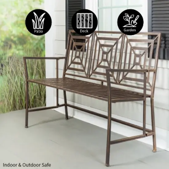 Evergreen Bronze Square Back Garden Bench image {5}